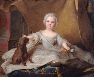 Portrait de Marie-Zéphyrine (1750-55) de France avec son chien, 1751